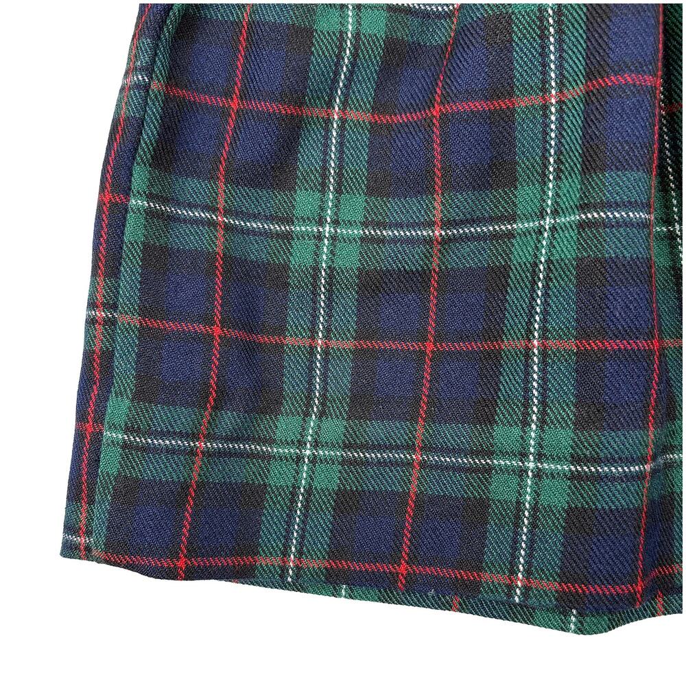 VTG Baby Togs Smocked Plaid Dress Toddler Girls 24M Green Navy Holiday Photos - Picture 11 of 11